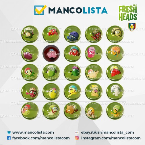 Set Completo 25 biglie LIDL The Fresh Heads® 2021