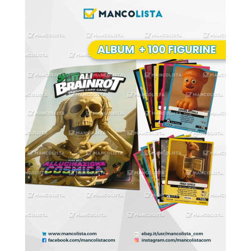 Starter kit Album + 100 card Skifidol Italian Brainrot Serie Beta Allucinazione Cosmica